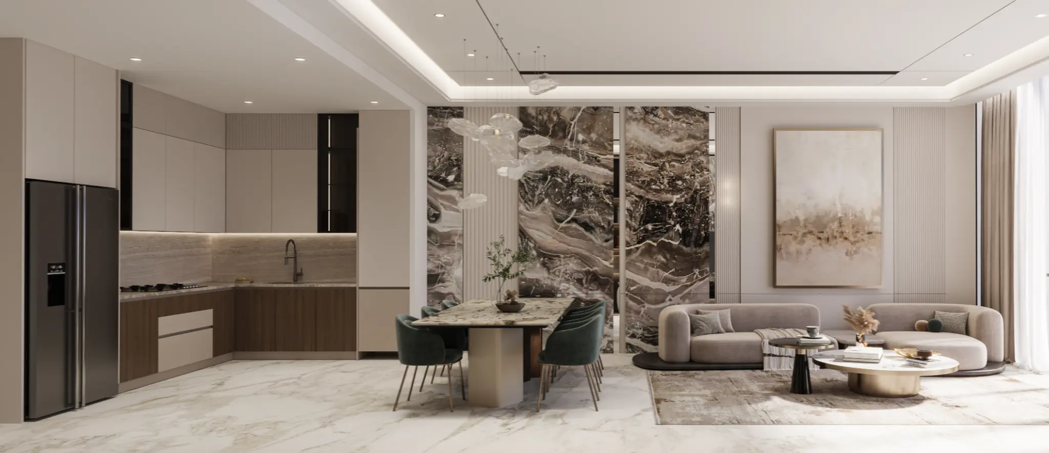 Роскошная гостиная с современным дизайном